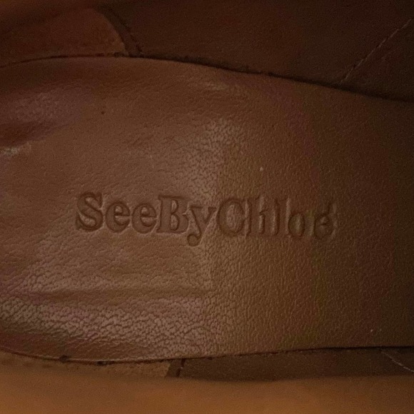 See by Chloe Boots Womens EU 36 US 6 Brown Black Suede Ankle Wedge Booties Shoes - Picture 12 of 15